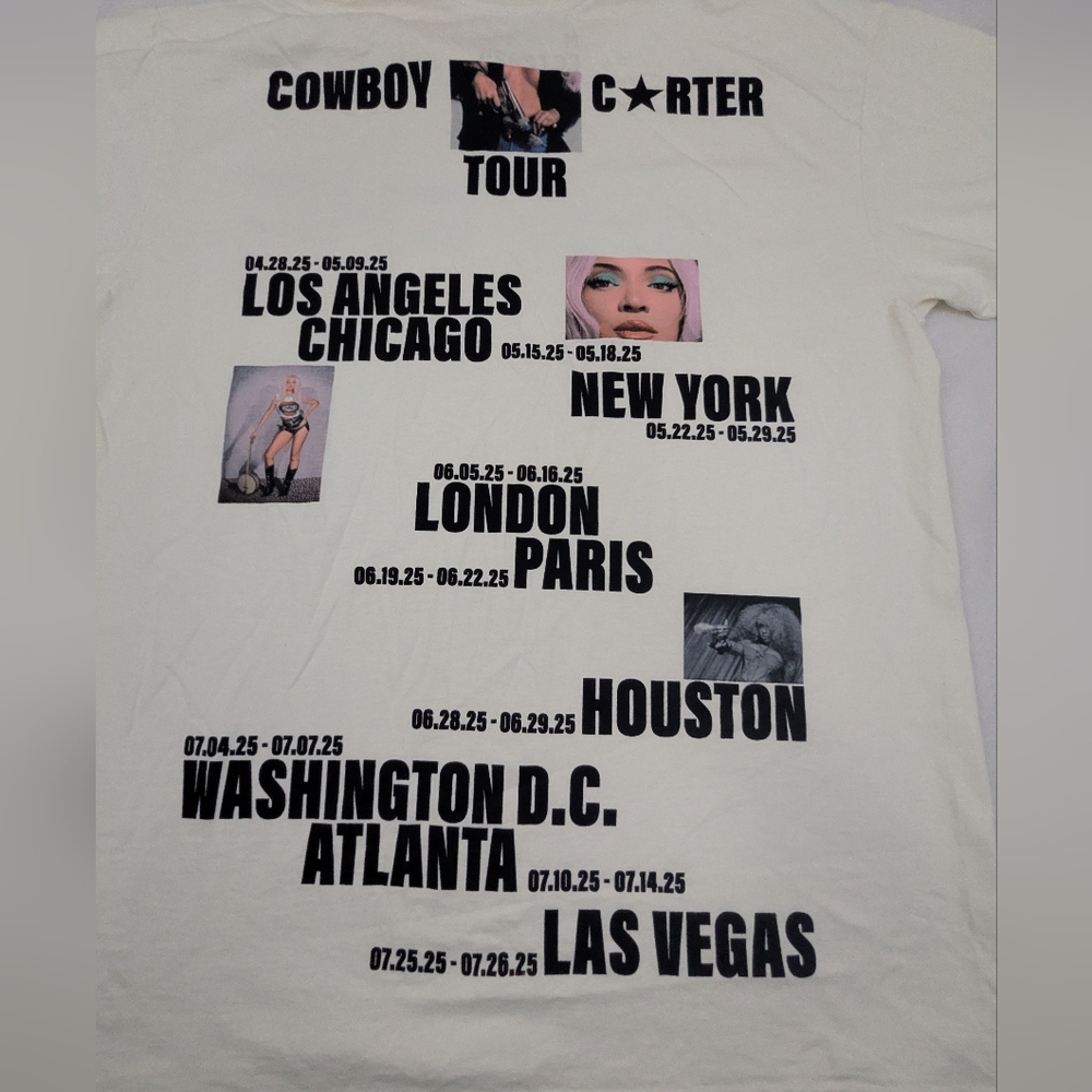 Beyonce Cowboy Carter 2025 Concert Merch Edgy & Awesome Graphics Back Medium